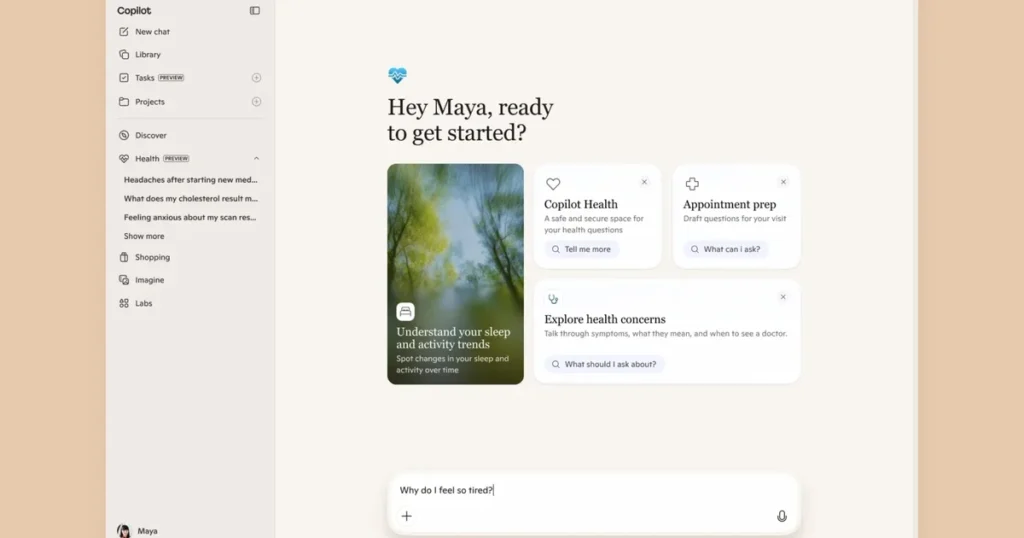 مایکروسافت سرویس Copilot Health را برای کاربران Microsoft 365 در آمریکا معرفی کرد