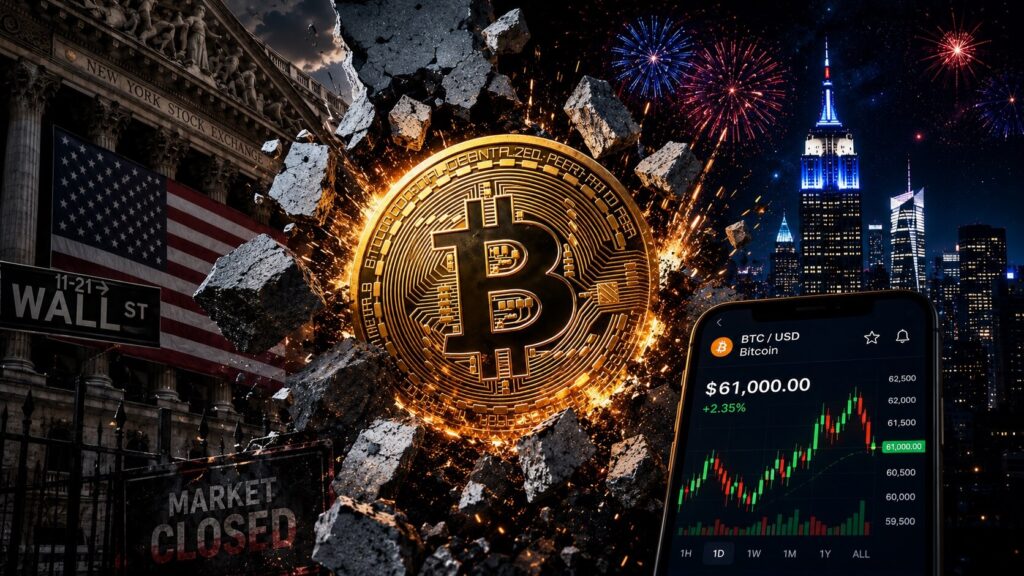 ادامه معاملات بیت‌کوین در تعطیلات وال‌استریت و تاثیر آن بر نقدینگی بازار