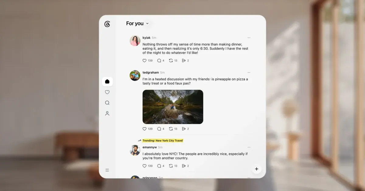 متا اپلیکیشن Threads را برای هدست‌های واقعیت مجازی Meta Quest عرضه کرد