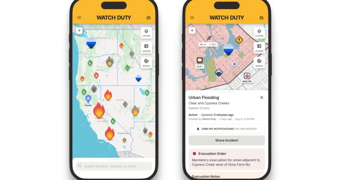 گسترش فعالیت Watch Duty از ردیابی آتش‌سوزی‌های جنگلی به پوشش سیل‌های سراسر کشور