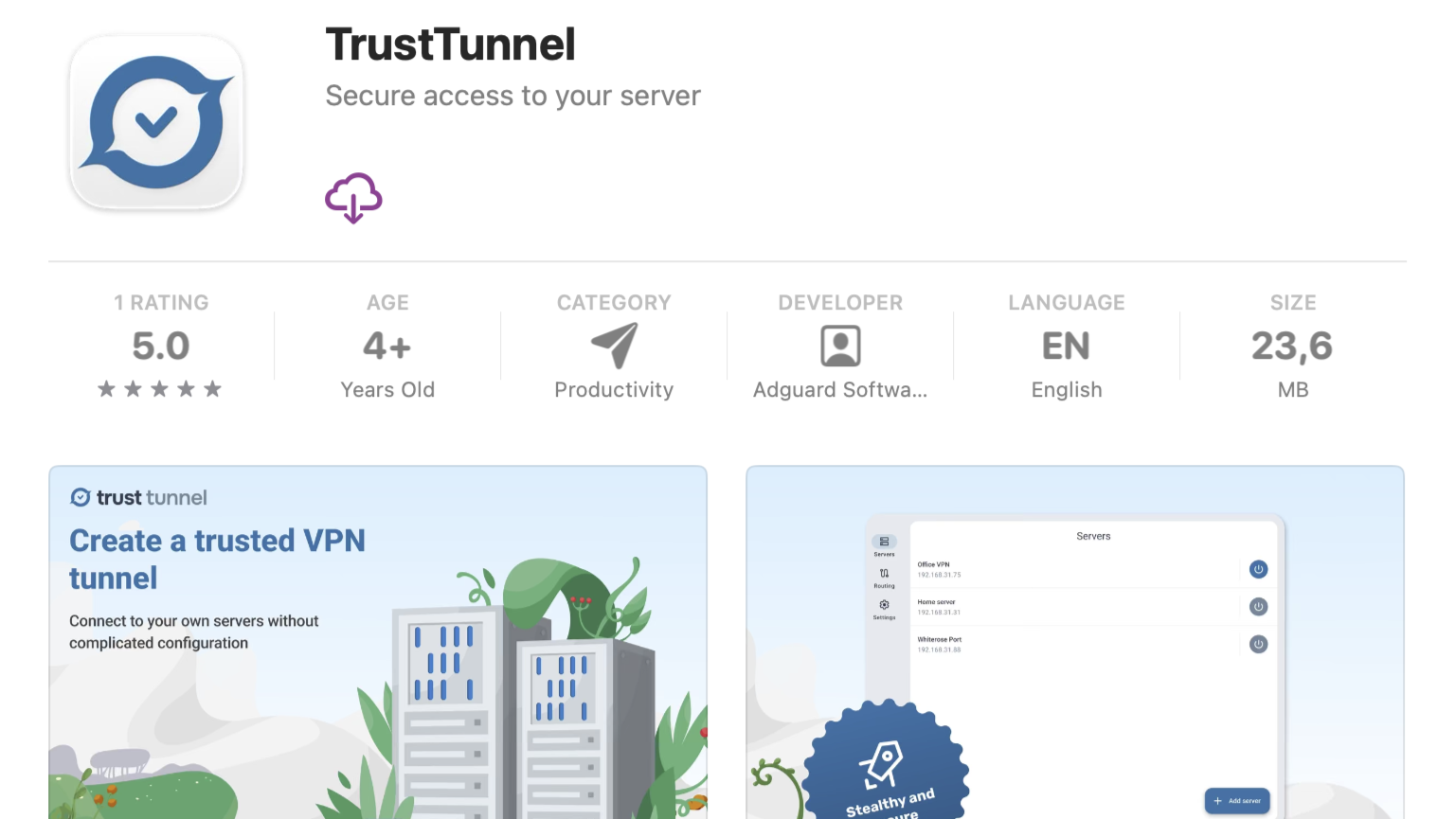 عرضه برنامه بومی macOS برای پروتکل VPN مخفی TrustTunnel توسط AdGuard